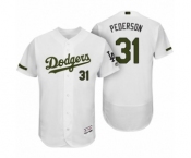 Men's Los Angeles Dodgers #31 Joc Pederson White 2017 Memorial Day Collection Flex Base Jersey