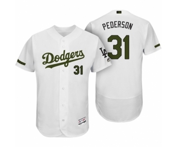 Men's Los Angeles Dodgers #31 Joc Pederson White 2017 Memorial Day Collection Flex Base Jersey