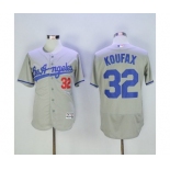 Men's Los Angeles Dodgers #32 Sandy Koufax Majestic Gray Road Flexbase Authentic Collection Player Jersey