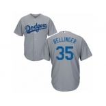 Men's Los Angeles Dodgers #35 Cody Bellinger Gray Cool Base Jersey