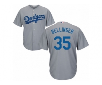 Men's Los Angeles Dodgers #35 Cody Bellinger Gray Cool Base Jersey