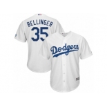 Men's Los Angeles Dodgers #35 Cody Bellinger White Cool Base Jersey