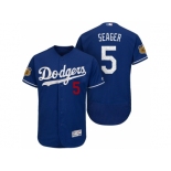 Men's Los Angeles Dodgers #5 Corey Seager 2017 Spring Training Flex Base Authentic Collection Stitched Baseball Jersey