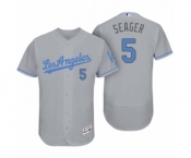 Men's Los Angeles Dodgers #5 Corey Seager Gray 2017 Fathers Day Flex Base Jersey