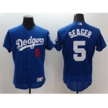 Men's Los Angeles Dodgers #5 Corey Seager Majestic blue Flexbase Authentic Collection Player Jersey