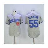 Men's Los Angeles Dodgers #55 Joe Blanton Majestic Gray Road Flexbase Authentic Collection Player Jersey