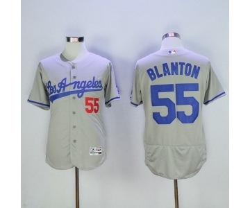 Men's Los Angeles Dodgers #55 Joe Blanton Majestic Gray Road Flexbase Authentic Collection Player Jersey