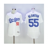 Men's Los Angeles Dodgers #55 Joe Blanton Majestic White Flexbase Authentic Collection Player Jersey