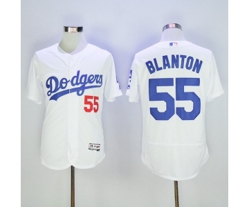 Men's Los Angeles Dodgers #55 Joe Blanton Majestic White Flexbase Authentic Collection Player Jersey