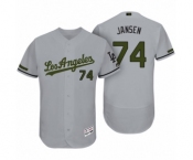 Men's Los Angeles Dodgers #74 Kenley Jansen Gray 2017 Memorial Day Collection Flex Base Jersey