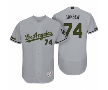 Men's Los Angeles Dodgers #74 Kenley Jansen Gray 2017 Memorial Day Collection Flex Base Jersey