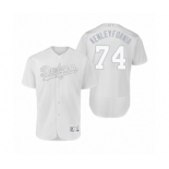 Men's Los Angeles Dodgers #74 Kenley Jansen Kenleyfornia White 2019 Players' Weekend Authentic Jersey