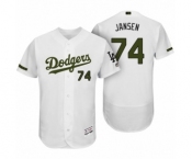 Men's Los Angeles Dodgers #74 Kenley Jansen White 2017 Memorial Day Collection Flex Base Jersey