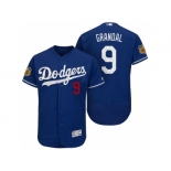 Men's Los Angeles Dodgers #9 Yasmani Grandal 2017 Spring Training Flex Base Authentic Collection Stitched Baseball Jersey