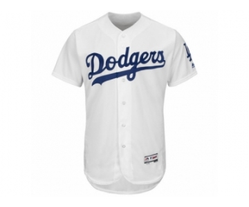 Men's Los Angeles Dodgers Majestic Home Blank White Flex Base Authentic Collection Team Jersey