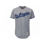 Men's Los Angeles Dodgers Majestic Road Blank Gray Flex Base Authentic Collection Team Jersey