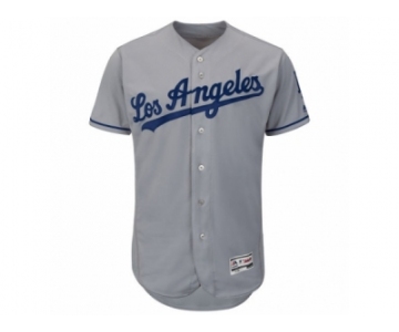 Men's Los Angeles Dodgers Majestic Road Blank Gray Flex Base Authentic Collection Team Jersey