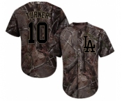 Men's Majestic Los Angeles Dodgers #10 Justin Turner Authentic Camo Realtree Collection Flex Base MLB Jersey