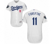 Men's Majestic Los Angeles Dodgers #11 Logan Forsythe White Home Flex Base Authentic Collection 2018 World Series MLB Jersey