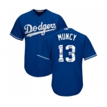 Men's Majestic Los Angeles Dodgers #13 Max Muncy Authentic Royal Blue Team Logo Fashion Cool Base MLB Jersey