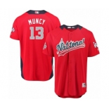 Men's Majestic Los Angeles Dodgers #13 Max Muncy Game Red National League 2018 MLB All-Star MLB Jersey