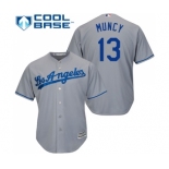 Men's Majestic Los Angeles Dodgers #13 Max Muncy Replica Grey Road Cool Base MLB Jersey