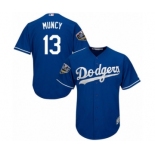 Men's Majestic Los Angeles Dodgers #13 Max Muncy Replica Royal Blue Alternate Cool Base 2018 World Series MLB Jersey