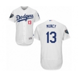 Men's Majestic Los Angeles Dodgers #13 Max Muncy White Home Flex Base Authentic Collection 2018 World Series MLB Jersey