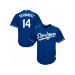 Men's Majestic Los Angeles Dodgers #14 Enrique Hernandez Authentic Royal Blue Alternate Cool Base MLB Jersey