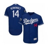 Men's Majestic Los Angeles Dodgers #14 Enrique Hernandez Royal Blue Flexbase Authentic Collection 2018 World Series MLB Jersey