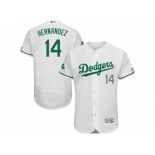 Men's Majestic Los Angeles Dodgers #14 Enrique Hernandez White Celtic Flexbase Authentic Collection MLB Jersey