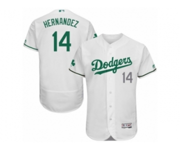 Men's Majestic Los Angeles Dodgers #14 Enrique Hernandez White Celtic Flexbase Authentic Collection MLB Jersey