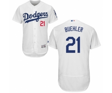 Men's Majestic Los Angeles Dodgers #21 Walker Buehler White Home Flex Base Authentic Collection MLB Jersey