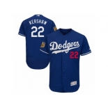 Men's Majestic Los Angeles Dodgers #22 Clayton Kershaw Royal Blue 2017 Spring Training Authentic Collection Flex Base MLB Jersey