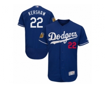 Men's Majestic Los Angeles Dodgers #22 Clayton Kershaw Royal Blue 2017 Spring Training Authentic Collection Flex Base MLB Jersey