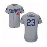 Men's Majestic Los Angeles Dodgers #23 Kirk Gibson Gray Alternate Flex Base Authentic Collection 2018 World Series MLB Jersey