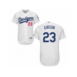 Men's Majestic Los Angeles Dodgers #23 Kirk Gibson White Flexbase Authentic Collection MLB Jersey