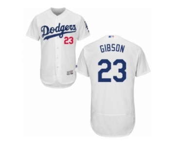 Men's Majestic Los Angeles Dodgers #23 Kirk Gibson White Flexbase Authentic Collection MLB Jersey