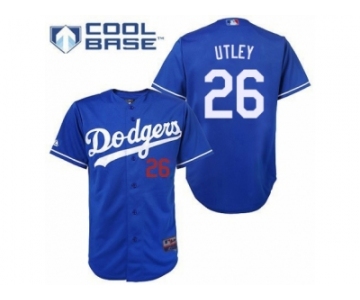 Men's Majestic Los Angeles Dodgers #26 Chase Utley Authentic Royal Blue Cool Base MLB Jersey