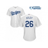 Men's Majestic Los Angeles Dodgers #26 Chase Utley Authentic White Home Cool Base MLB Jersey