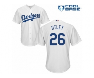 Men's Majestic Los Angeles Dodgers #26 Chase Utley Authentic White Home Cool Base MLB Jersey