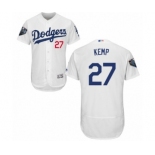 Men's Majestic Los Angeles Dodgers #27 Matt Kemp White Home Flex Base Authentic Collection 2018 World Series MLB Jersey