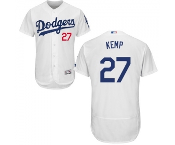 Men's Majestic Los Angeles Dodgers #27 Matt Kemp White Home Flex Base Authentic Collection MLB Jersey