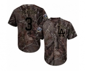 Men's Majestic Los Angeles Dodgers #3 Chris Taylor Authentic Camo Realtree Collection Flex Base 2018 World Series MLB Jersey