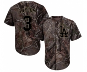 Men's Majestic Los Angeles Dodgers #3 Chris Taylor Authentic Camo Realtree Collection Flex Base MLB Jersey