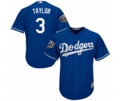 Men's Majestic Los Angeles Dodgers #3 Chris Taylor Replica Royal Blue Alternate Cool Base 2018 World Series MLB Jersey