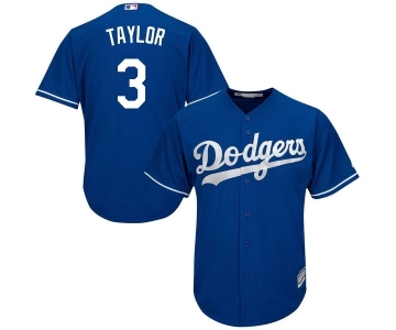 Men's Majestic Los Angeles Dodgers #3 Chris Taylor Replica Royal Blue Alternate Cool Base MLB Jersey