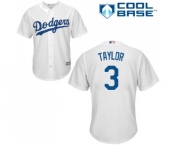 Men's Majestic Los Angeles Dodgers #3 Chris Taylor Replica White Home Cool Base MLB Jersey