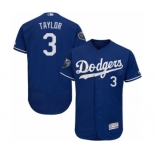 Men's Majestic Los Angeles Dodgers #3 Chris Taylor Royal Blue Alternate Flex Base Authentic Collection 2018 World Series MLB Jersey