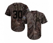 Men's Majestic Los Angeles Dodgers #30 Maury Wills Authentic Camo Realtree Collection Flex Base 2018 World Series MLB Jersey